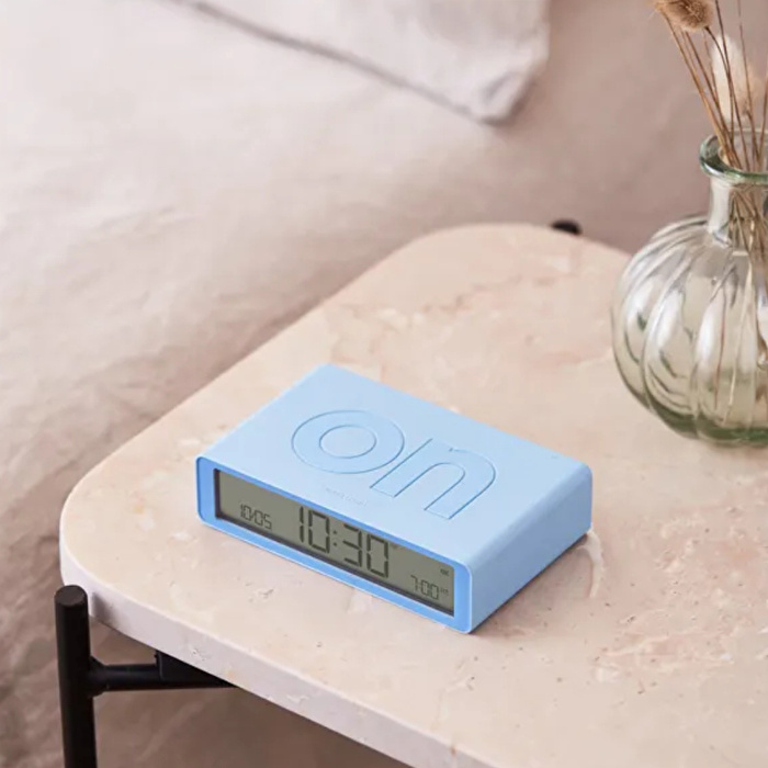 LEXON Flip Klasik Şarj Edilebilir Alarm Saat Açık Mavi